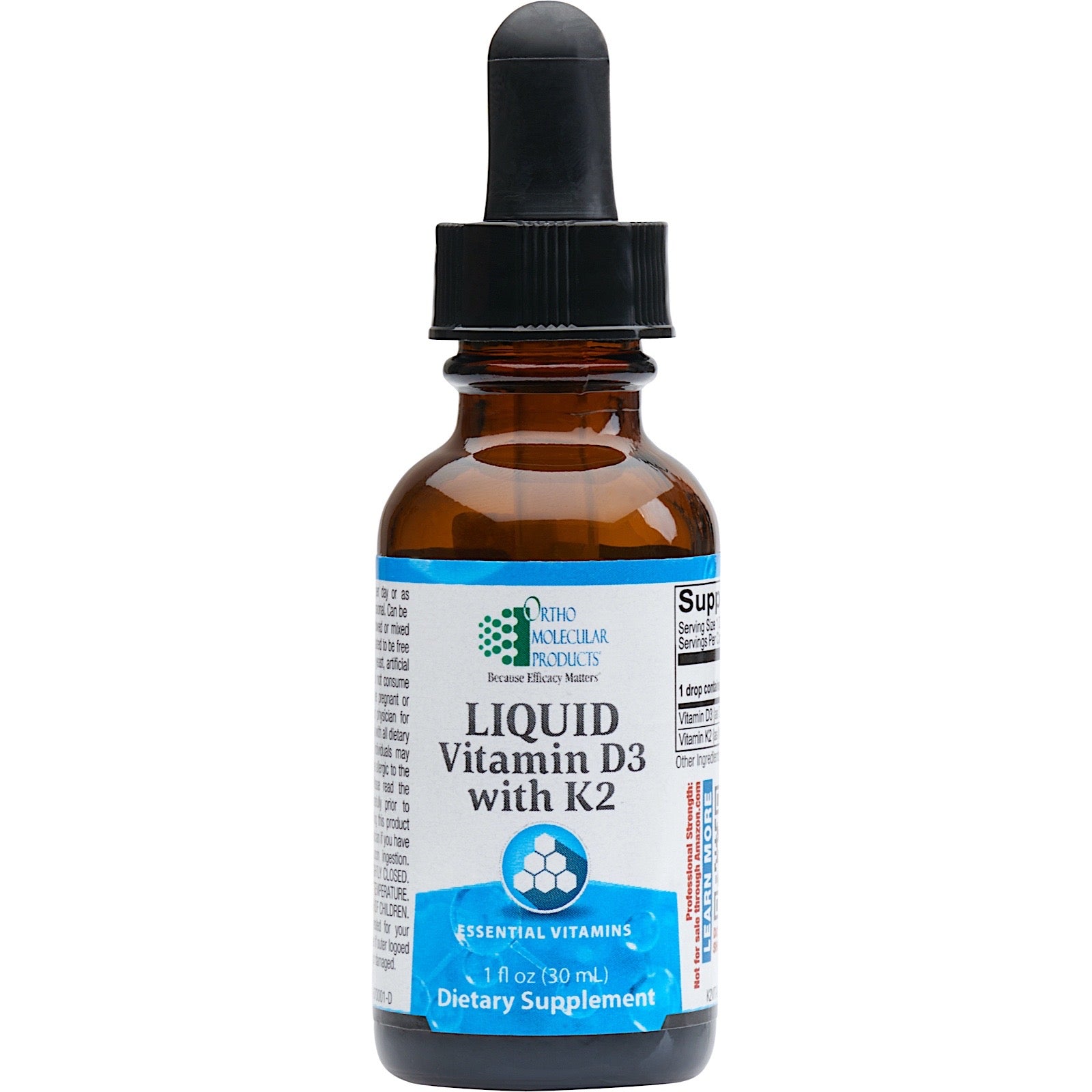 Ortho Molecular, Liquid Vitamin D3 with K2, 1 Oz UPC 615033008703 | Hilife Vitamins